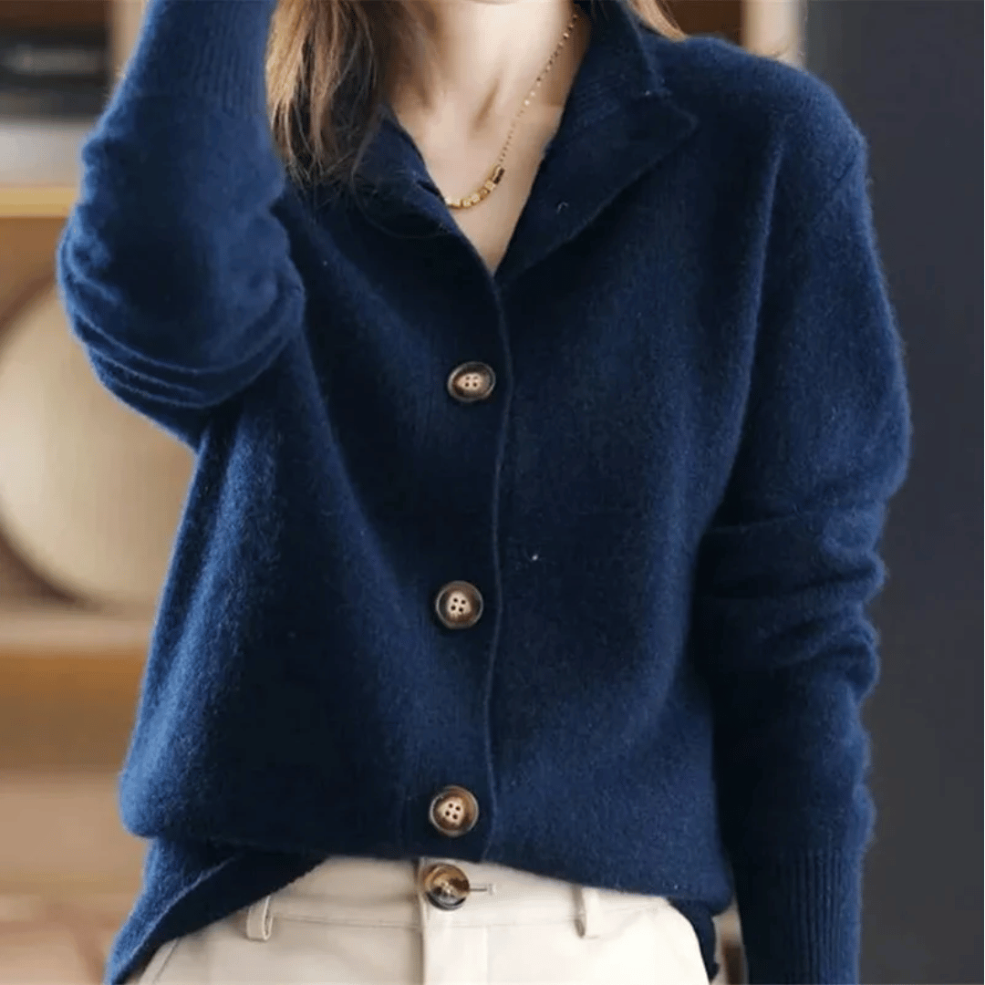 Button-Up Cardigan | Half-High Neck | Soft Warm Layer | Autumn Knitwear