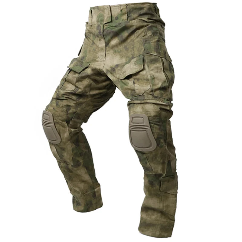 Men’s Cargo Pants with Knee Pads in Camouflage Style | Tactical Work Trousers