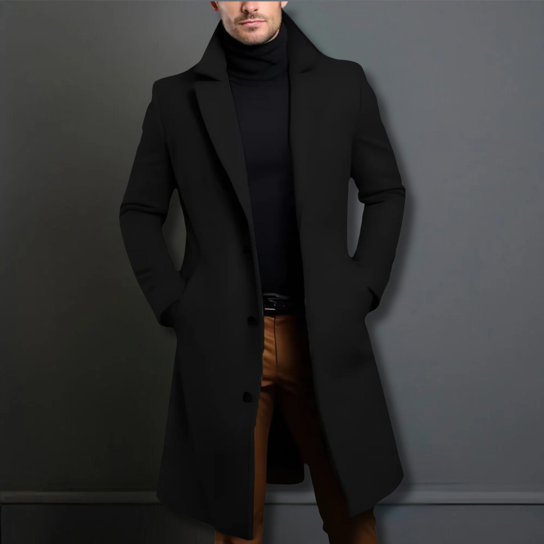 Men’s Long Overcoat | Smart Winter Coat | Tailored Fit | Formal and Casual Layer