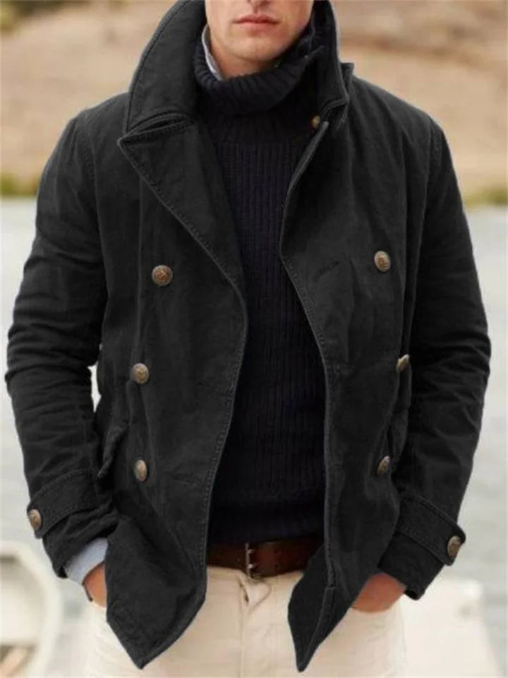 Men’s Pea Coat in Double-Breasted Style | Smart Winter Jacket