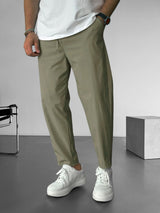 Men’s Tapered Trousers | Adjustable Drawstring Waist | Lightweight Casual Bottoms | Relaxed Fit
