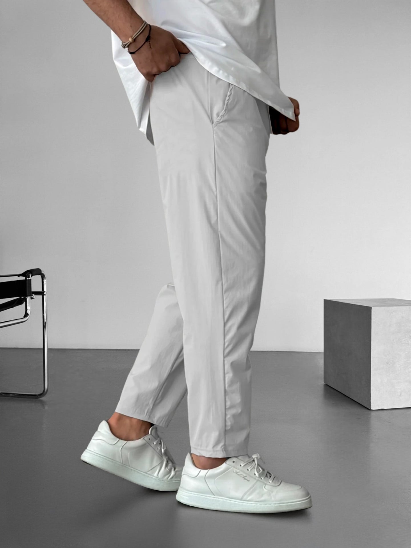 Men’s Tapered Trousers | Adjustable Drawstring Waist | Lightweight Casual Bottoms | Relaxed Fit