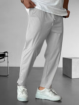 Men’s Tapered Trousers | Adjustable Drawstring Waist | Lightweight Casual Bottoms | Relaxed Fit