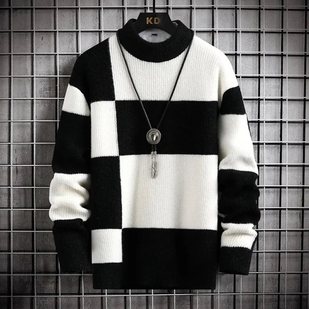 Patchwork Colour Block Sweater | Relaxed Fit | Modern Style