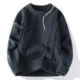 Men’s Casual Knit Jumper | Loose Fit Sweater | Crew Neck Pullover