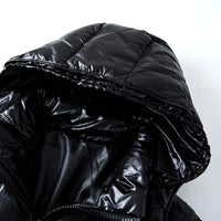 Men’s Glossy Hooded Puffer Jacket | Water-Repellent | Winter Insulated Coat