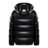 Men’s Glossy Hooded Puffer Jacket | Water-Repellent | Winter Insulated Coat