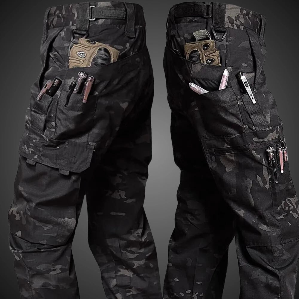 Tactical Cargo Work Pants | Multi-Pocket Design | Water-Resistant | Durable Outdoor Wear
