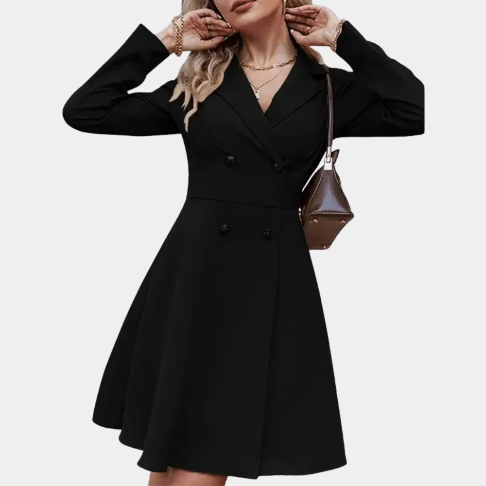 Women’s A-Line Winter Coat with Double Breasted Design | Elegant Ladies Jacket