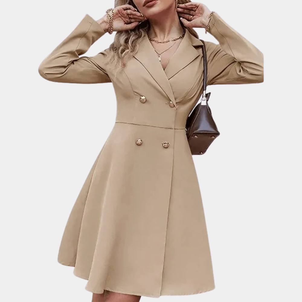 Women’s A-Line Winter Coat with Double Breasted Design | Elegant Ladies Jacket
