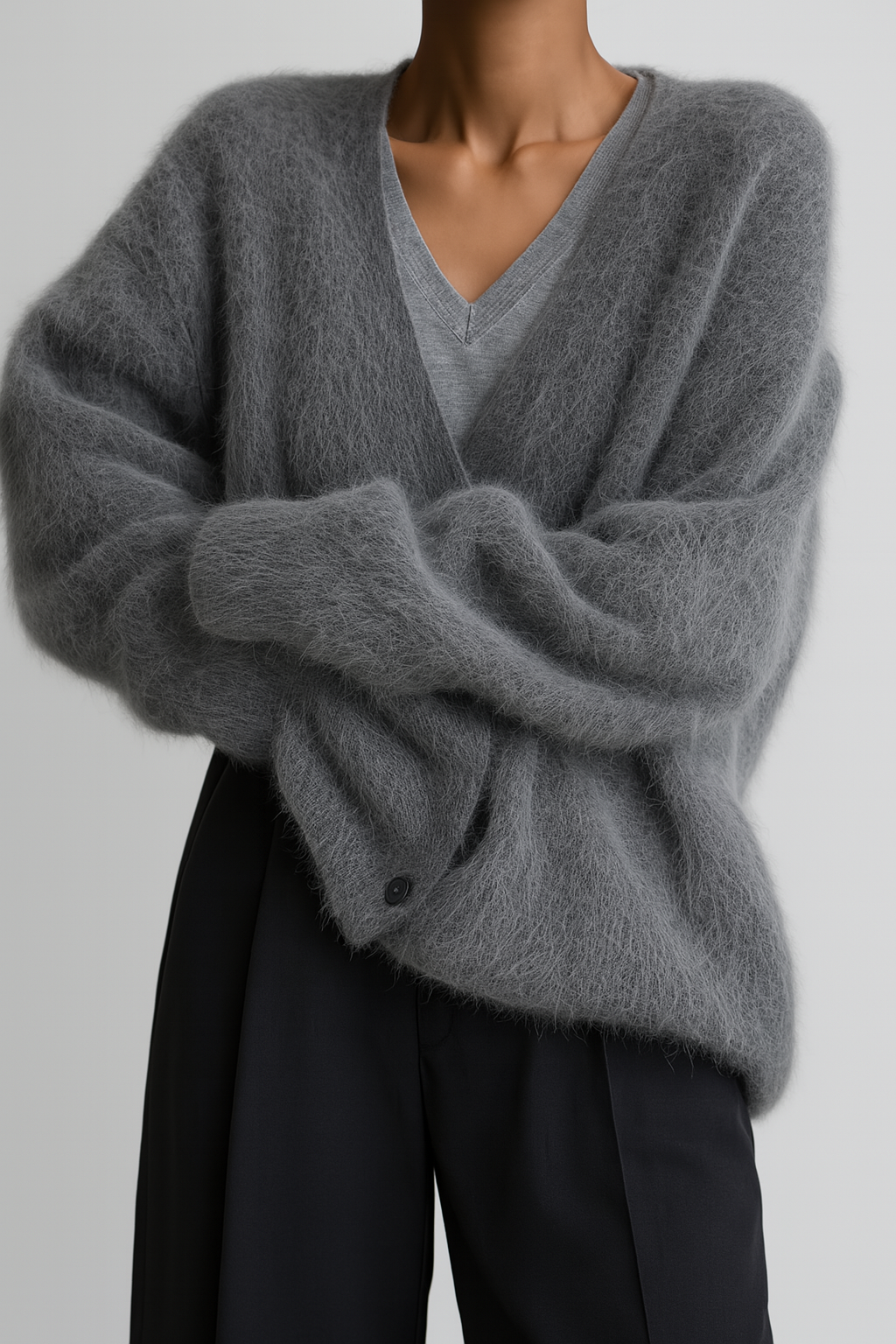 Women’s V-Neck Cardigan Jumper in Soft Knitwear | Ladies Long Sleeve Cardigan