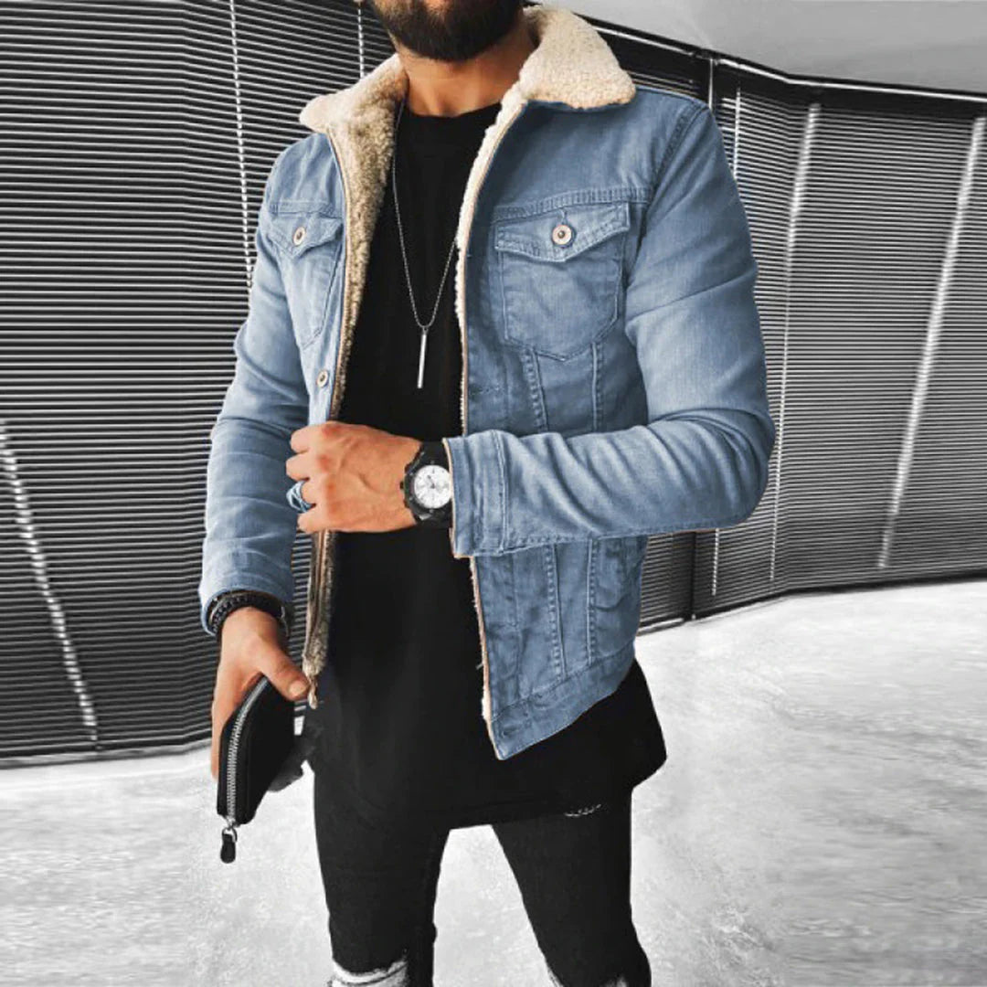 Men’s Denim Jacket with Fleece Lining | Casual Winter Coat