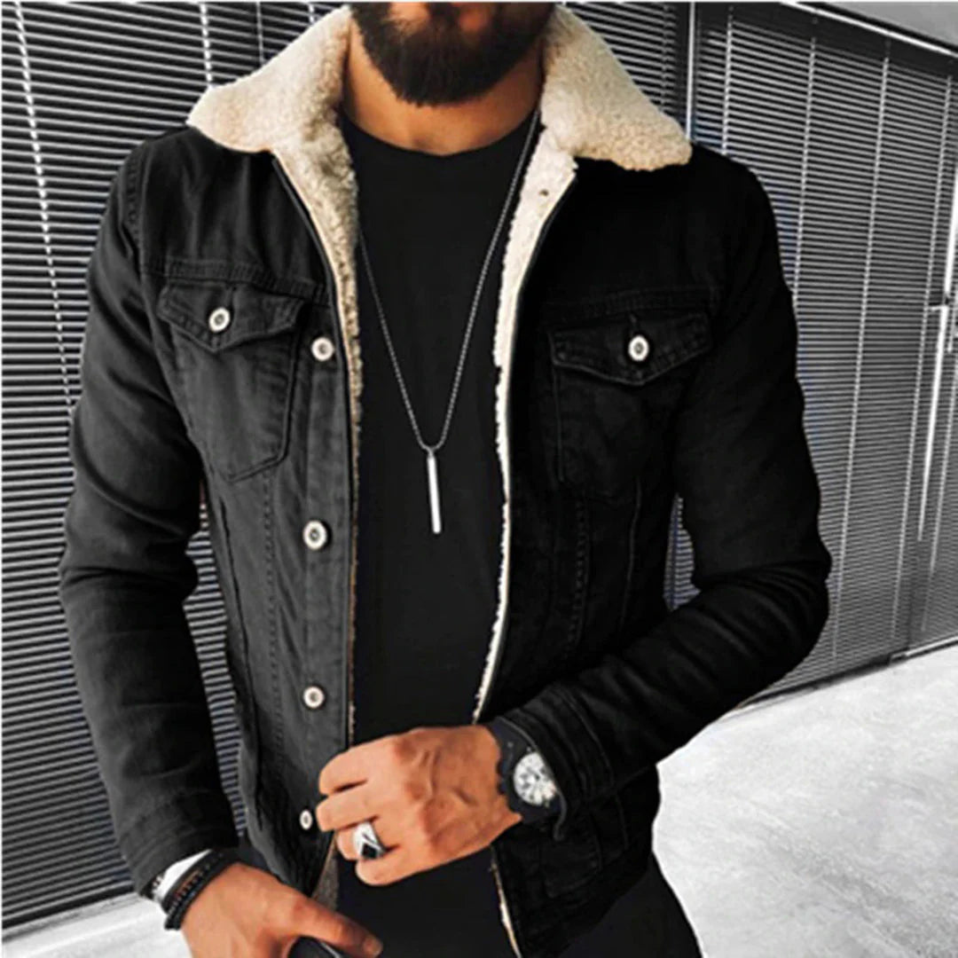 Men’s Denim Jacket with Fleece Lining | Casual Winter Coat