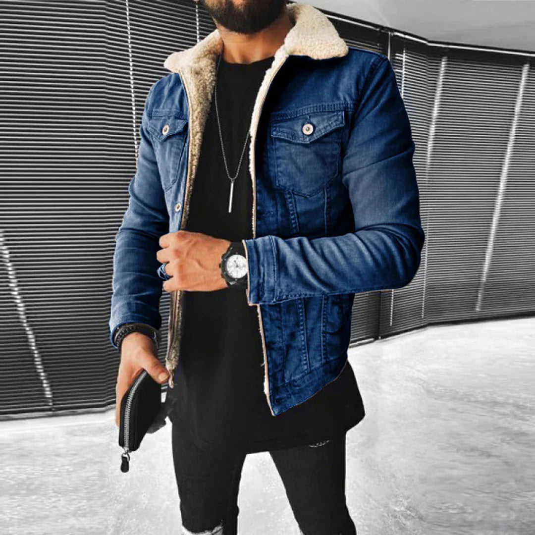 Men’s Denim Jacket with Fleece Lining | Casual Winter Coat