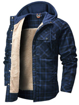 Men’s Hooded Flannel Jacket with Faux Fur Lining | Warm Winter Outdoor Coat
