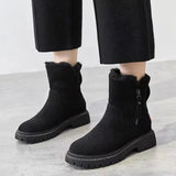 Women’s Mid-Calf Snow Boots | Warm Winter Footwear | Zipper Detail | Comfortable Cold-Weather Shoes