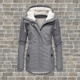 Women’s Pleated Winter Coat | Hooded Warm Jacket | Casual Elegant Outerwear | Cold-Weather Comfort