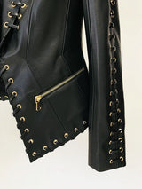 Women’s Leather Jacket with Rope Lacing | Stylish Short Jacket