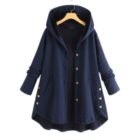 Women’s Winter Jacket with Hood and Button Front | Warm Ladies Coat