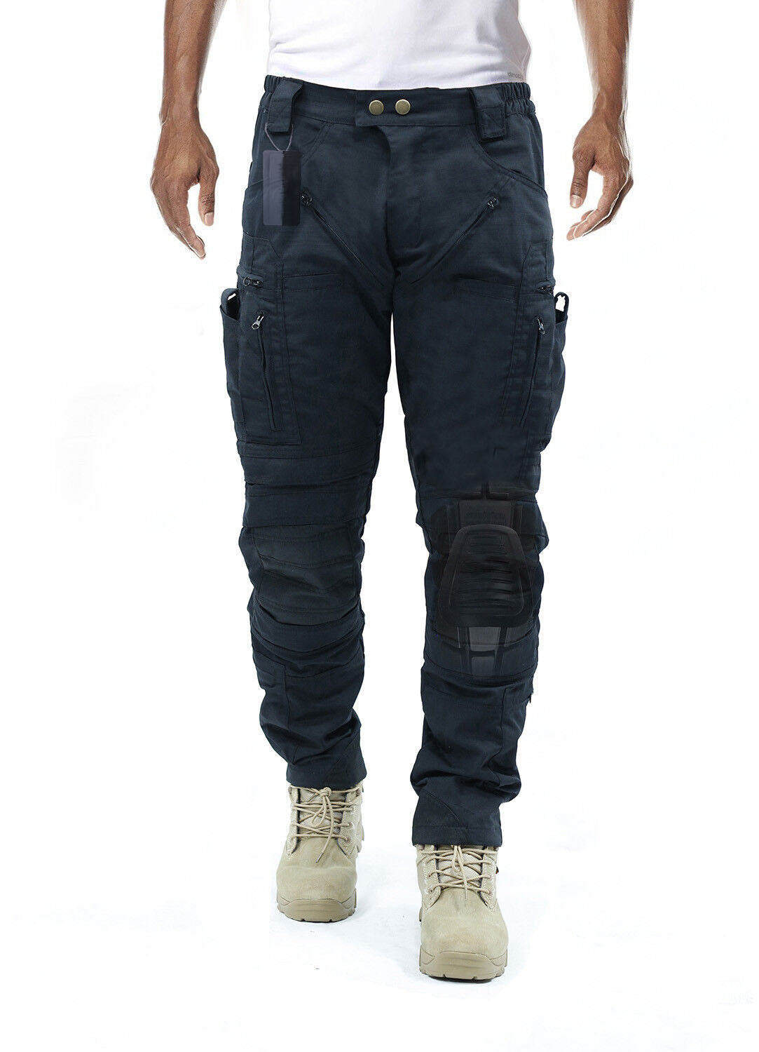 Men’s Cargo Pants with Knee Pads in Camouflage Style | Tactical Work Trousers