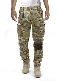 Men’s Cargo Pants with Knee Pads in Camouflage Style | Tactical Work Trousers