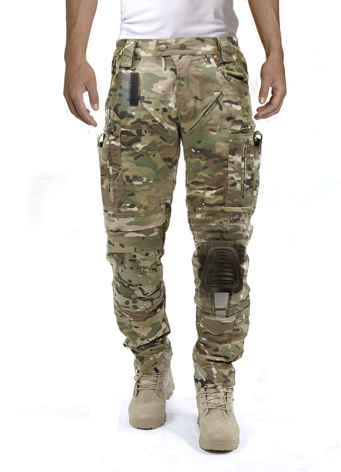 Men’s Cargo Pants with Knee Pads in Camouflage Style | Tactical Work Trousers