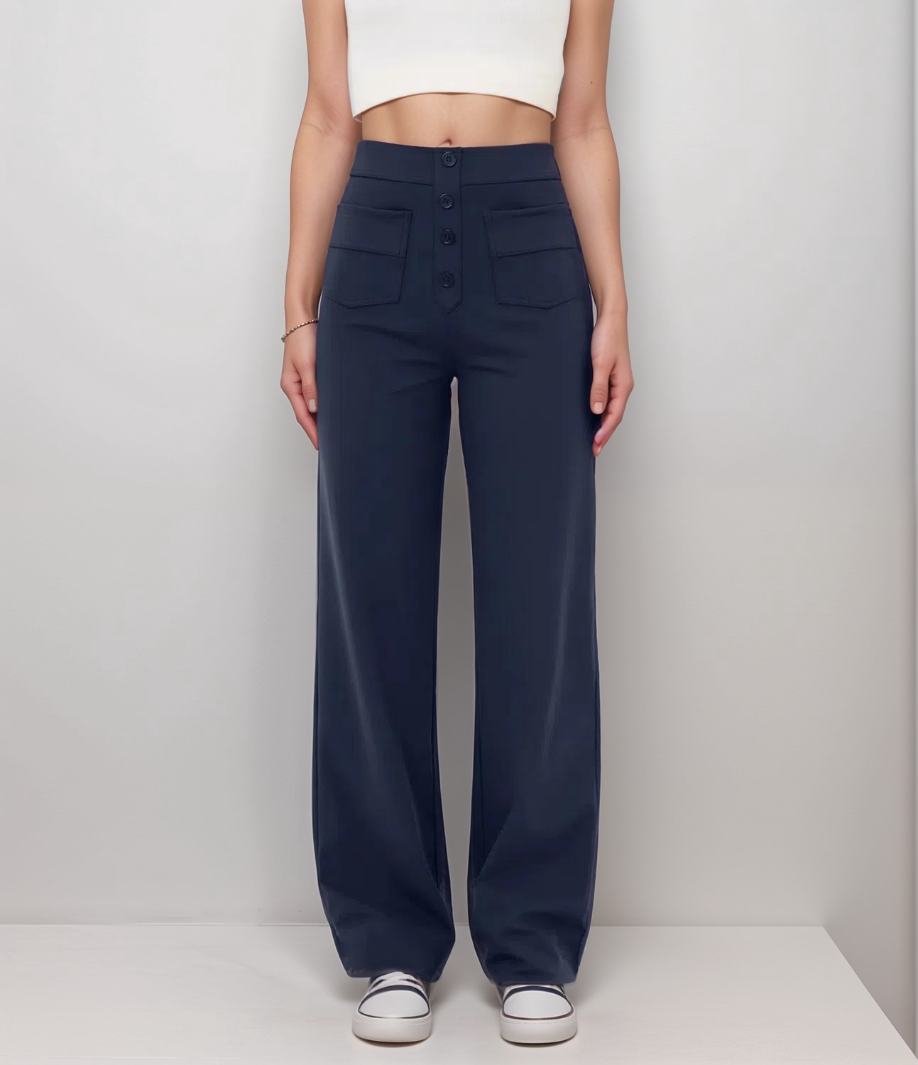High Waist Wide Leg Trousers | Vintage Style | Relaxed Fit