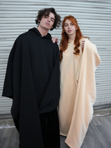 Unisex Poncho Hoodie in Fleece Style | Oversized Warm Hooded Sweatshirt