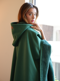 Unisex Poncho Hoodie in Fleece Style | Oversized Warm Hooded Sweatshirt