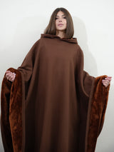 Unisex Poncho Hoodie in Fleece Style | Oversized Warm Hooded Sweatshirt