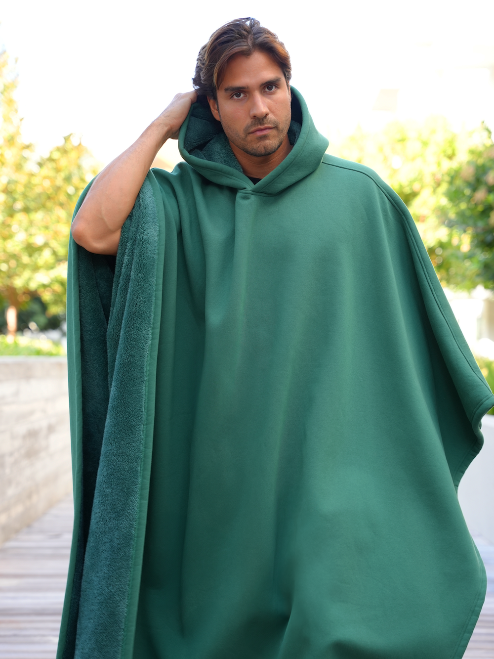 Unisex Poncho Hoodie in Fleece Style | Oversized Warm Hooded Sweatshirt