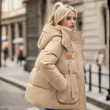 Women’s Waterproof Puffer Jacket with Hood in Quilted Winter Style | Warm Ladies Winter Coat