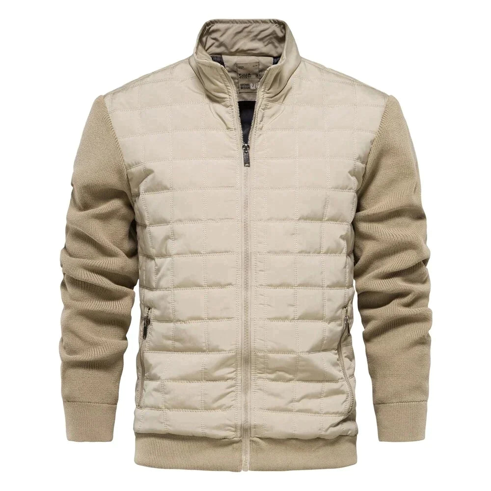 Men’s Bomber Jacket with Patchwork Design | Casual Winter Jacket