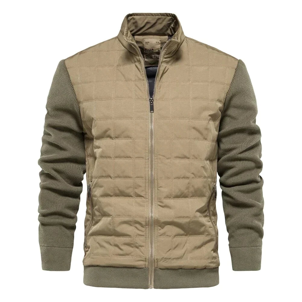 Men’s Bomber Jacket with Patchwork Design | Casual Winter Jacket