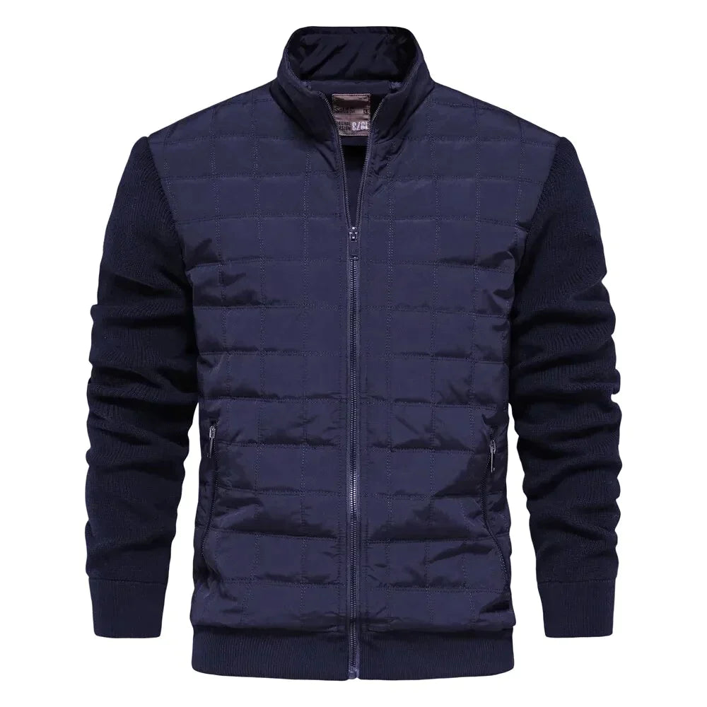 Men’s Bomber Jacket with Patchwork Design | Casual Winter Jacket