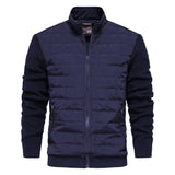 Men’s Bomber Jacket with Patchwork Design | Casual Winter Jacket