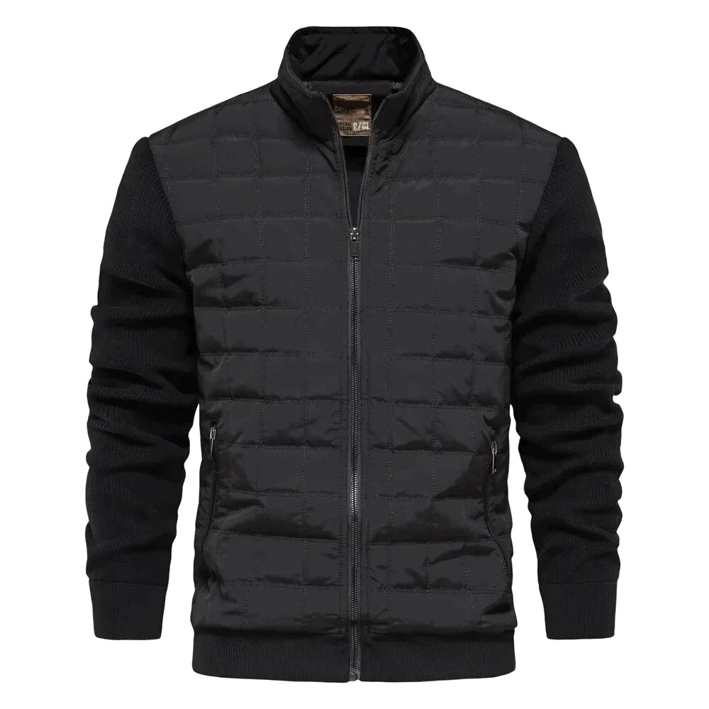 Men’s Bomber Jacket with Patchwork Design | Casual Winter Jacket
