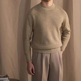 Men’s Wool Ribbed Sweater for Autumn Winter | Classic Warm Knit Jumper