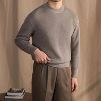 Men’s Wool Ribbed Sweater for Autumn Winter | Classic Warm Knit Jumper