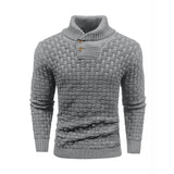 Men’s Button Neck Sweater in Textured Knit Style | Warm Pullover Jumper