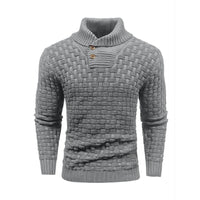Men’s Button Neck Sweater in Textured Knit Style | Warm Pullover Jumper