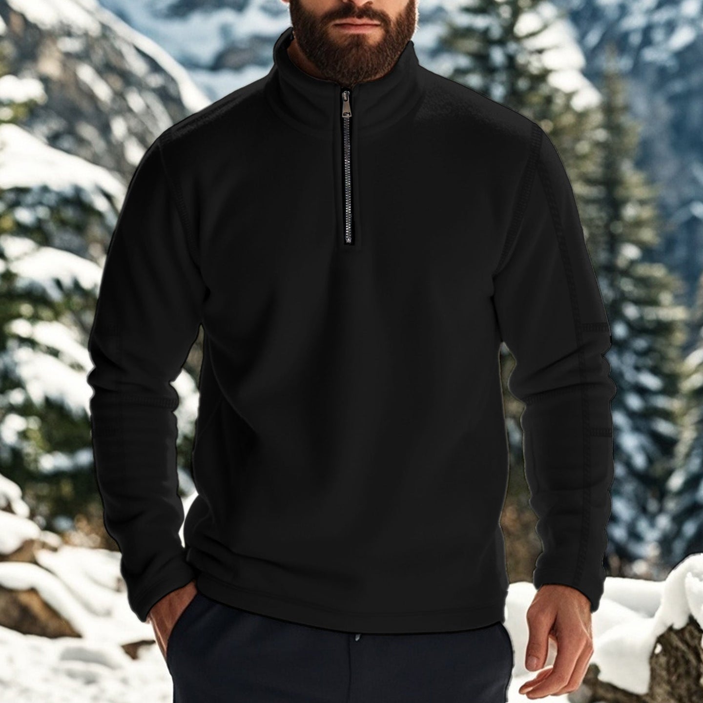 Men’s Quarter Zip Sweater in Relaxed Fit | Classic Half Zip Jumper for Men