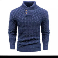 Men’s Button Neck Sweater in Textured Knit Style | Warm Pullover Jumper