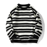 Men’s Striped Knitted Sweater in Casual Loose Fit | Essential Jumper for Winter