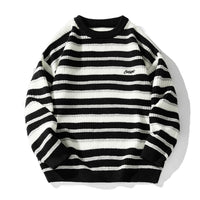 Men’s Striped Knitted Sweater in Casual Loose Fit | Essential Jumper for Winter