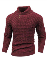 Men’s Button Neck Sweater in Textured Knit Style | Warm Pullover Jumper