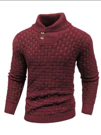 Men’s Button Neck Sweater in Textured Knit Style | Warm Pullover Jumper