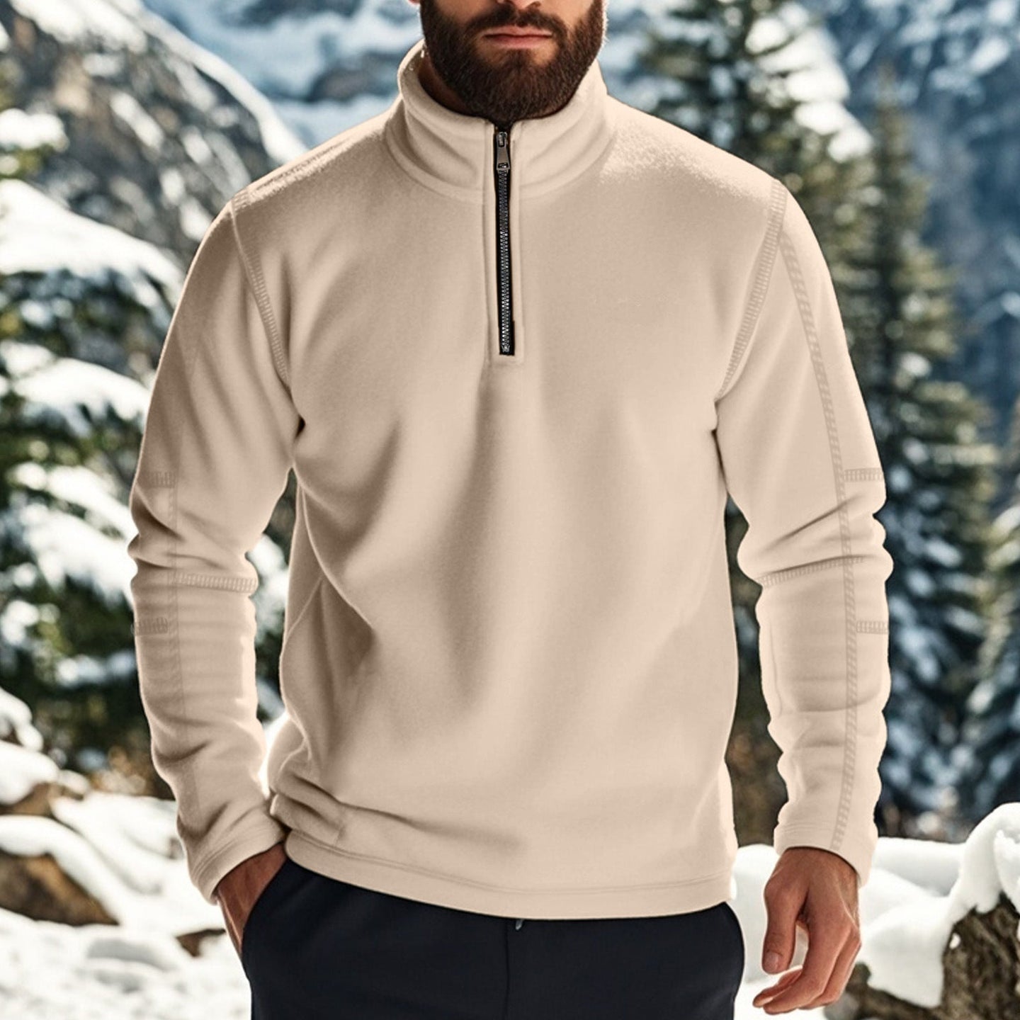 Men’s Quarter Zip Sweater in Relaxed Fit | Classic Half Zip Jumper for Men