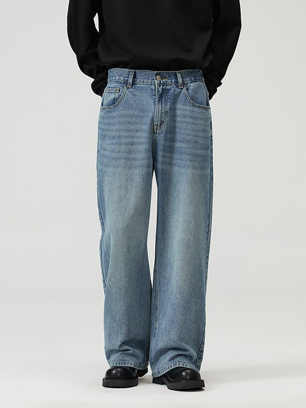 Men’s Loose Fit Jeans in Casual Streetwear Style | Wide Leg Denim Trousers