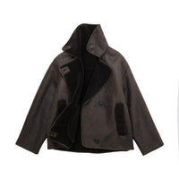 Women’s Leather Look Winter Jacket with Oversized Fit | Stylish Ladies Coat